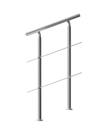 Trappegelænder Rustfrit Stål Indendørs Og Udendørs Gelænder Rækværk Balustrade Balkon  Længde: 80 Cm  Tværbøjler:   Tværbøjler