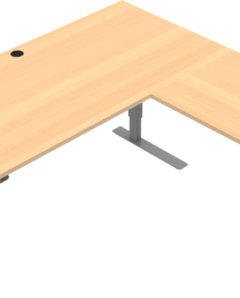Tre-bens Elektrisk Hæve- Sænkebord Zennord Versastand Firkantet 160x160 Cm Natur Sølv Justerbar Højde 57-122 Cm