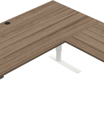 Tre-bens Elektrisk Hæve-sænkebord Zennord Versastand 501-37 160x160 Cm Mørk Valnød Hvid
