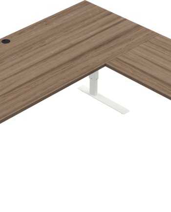 Tre-bens Firkantet Hæve- Sænkebord Zennord Versastand 180x180 Cm Valnød Hvid