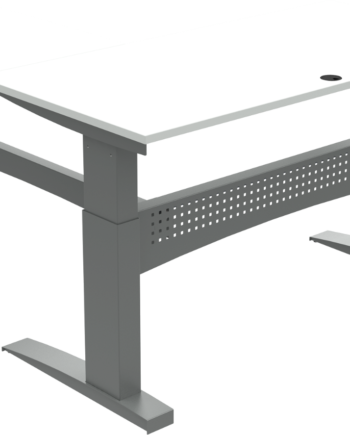 Tre-bens Hæve- Sænkebord Zennord Flexdesk H122xb160xl160 Cm Hvid Sølv