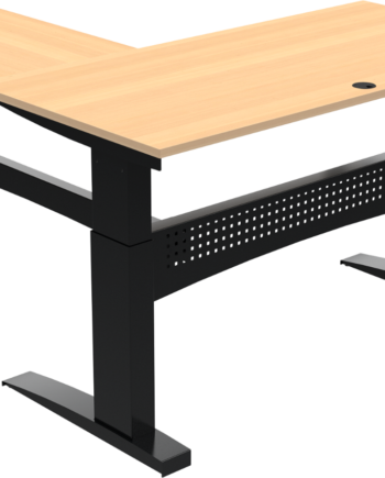 Tre-bens Hæve- Sænkebord Zennord Flexdesk 501-11 160x160 Cm Bøg Sort