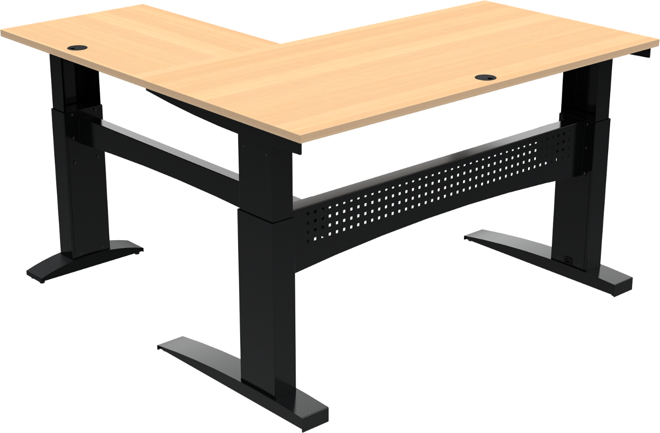 Tre-bens Hæve- Sænkebord Zennord Flexdesk 501-11 160x160 Cm Bøg Sort