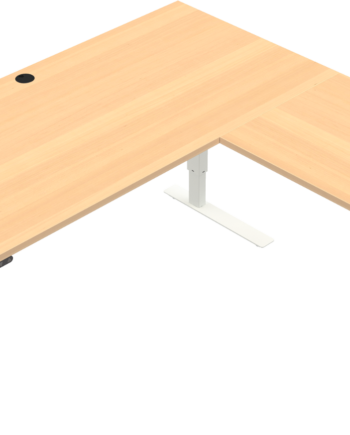 Tre-bens Hæve- Sænkebord Zennord Versastand Firkantet Bøg Melamin 160x160 Cm H57-122 Natur Hvid