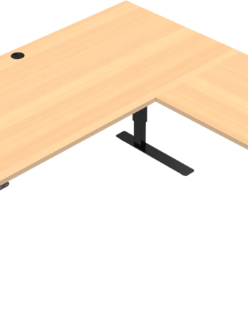 Tre-bens Hæve- Sænkebord Zennord Versastand Firkantet Skrivebord Natur Sort 57 122 Cm 160x160 Cm Model 501-37