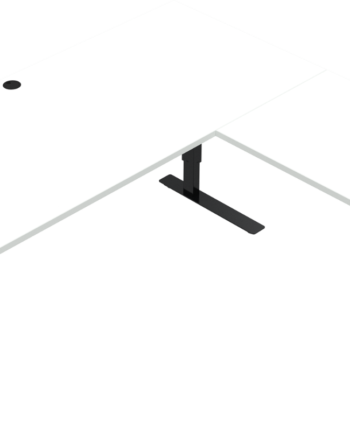 Tre-bens Hæve- Sænkebord Zennord Versastand Firkantet 180x180 Cm El-justerbar Hvid Sort