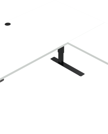 Tre-bens Hæve- Sænkebord Zennord Versastand Sit-stand Bord Elektrisk Justerbar Firkantet 160x160 Cm Hvid Sort