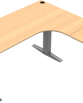 Tre-bens  -form Hæve- Sænkebord Zennord Elevateline Natur Bøg Sølv Højdejusterbart 68-120 Cm