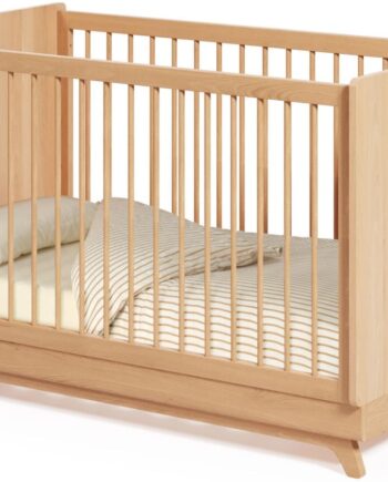 Tremmeseng Kave Home Maralis Barneseng   Massiv Ask Natur Med Lamelbund Justerbar Nordisk Design