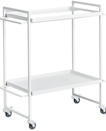 Trolley Kristina Dam Bauhaus Hvid Stål   Glas Serveringsvogn Barvogn