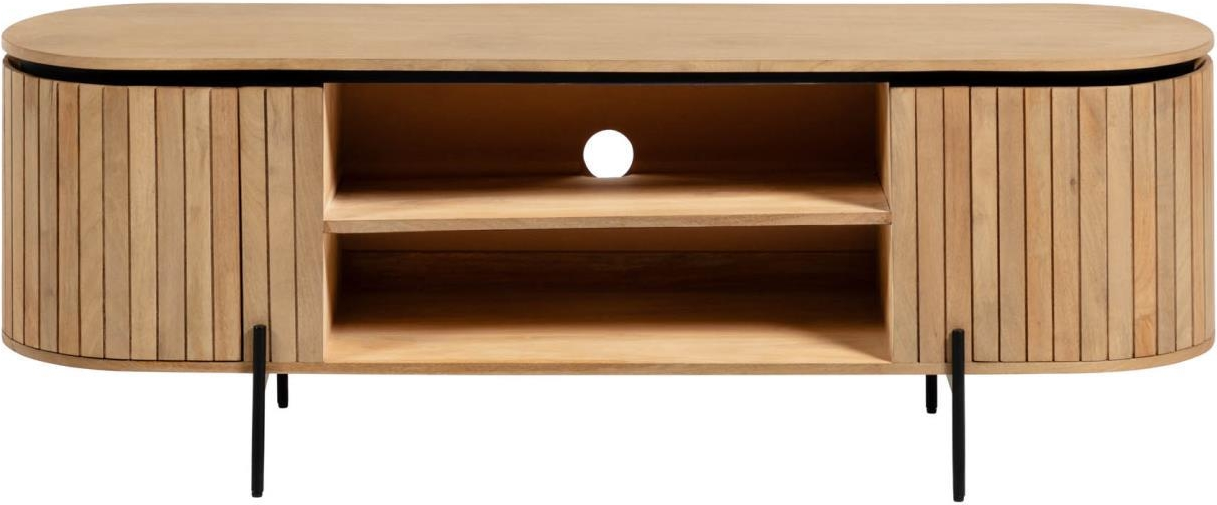Tv-bord Kave Home Licia 160x43x56 Cm Natur Massivt Mangotræ