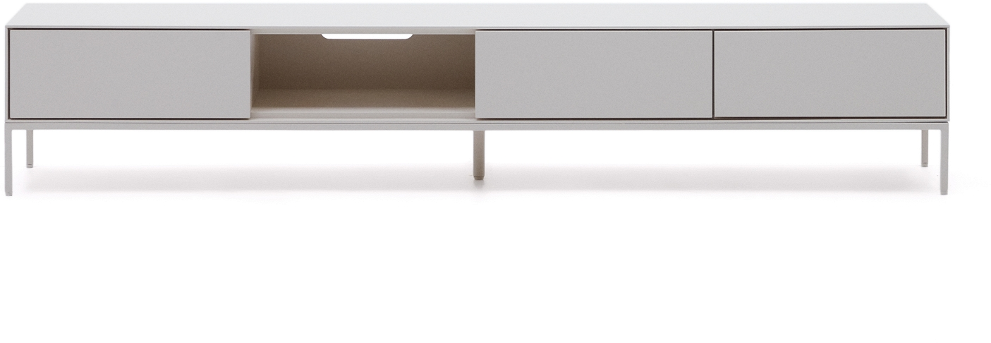 Tv-bord Kave Home Vedrana Hvid Mat 195x40x35 Cm Med Bløde Skuffer