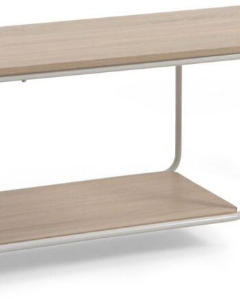Tv-bord Kave Home Yamina Natur Med Hvidmalet Metalramme Og Stoflommer