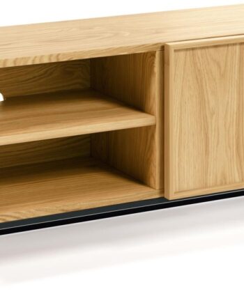 Tv-bord Mediamøbel Kave Home Taiana Egetræ Stål Natur Med   Låge 112x42x51 Cm