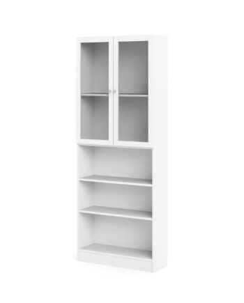 Tvilum Basic Reol Klar Glas Og Hvid       Låger Og   Hylder  :203 2cm X79cm   28 3cm