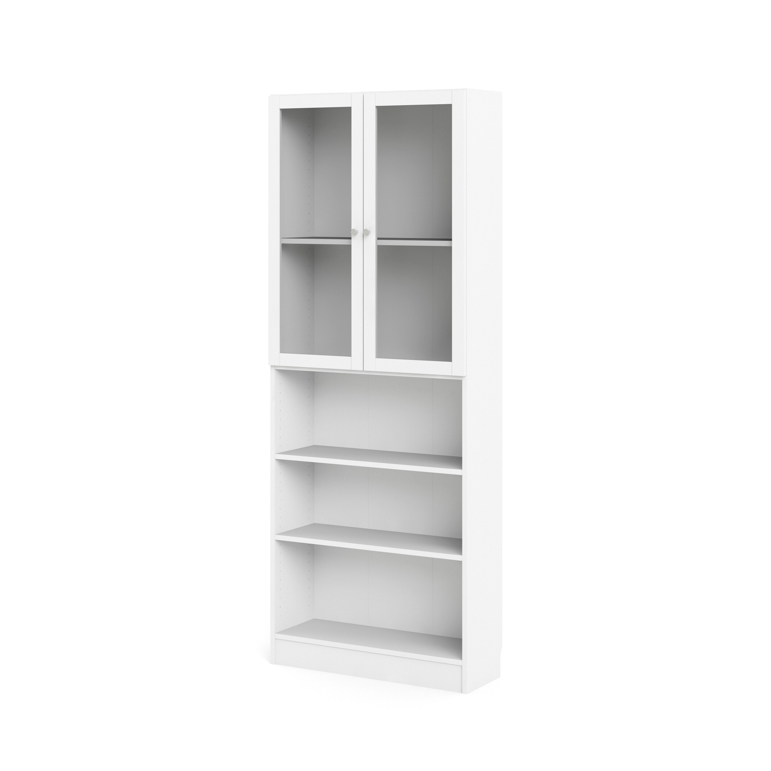 Tvilum Basic Reol Klar Glas Og Hvid Låger Og Hylder :203 2cm X79cm 28 3cm
