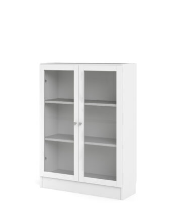 Tvilum Basic Reol Klar Glas Og Hvid       Låger Og   Hylder   :107 2cm X79cm   28 3cm
