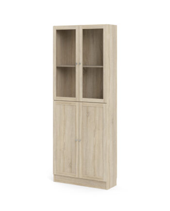 Tvilum Basic Reol Klar Natur Glas Egetræsstruktur       Låger Og   Hylder  :203 3cm X79cm   28 3cm