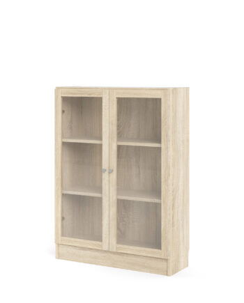 Tvilum Basic Reol Klar Natur Glas Egetræsstruktur       Låger Og   Hylder  :107 2cm X79cm   28 3cm