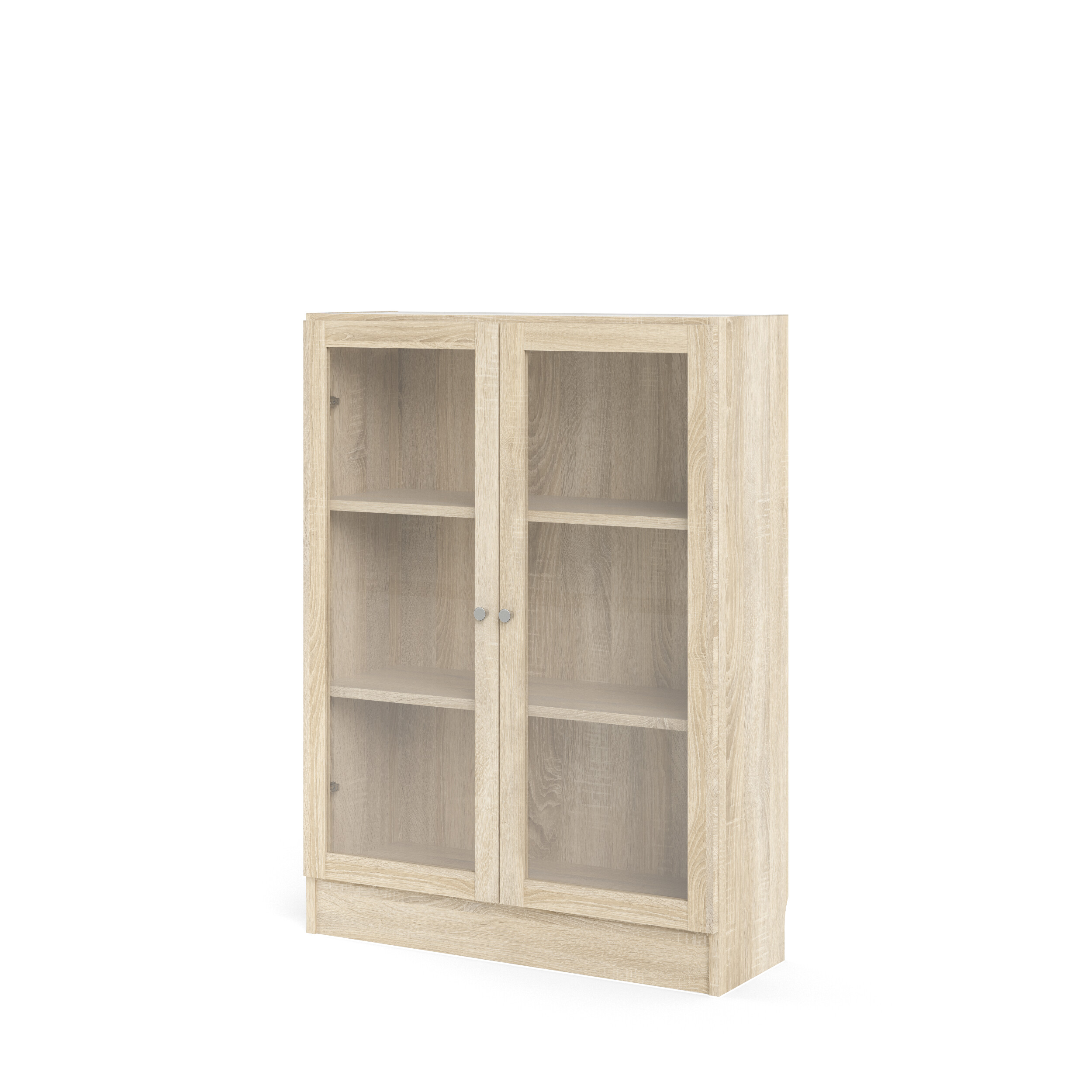 Tvilum Basic Reol Klar Natur Glas Egetræsstruktur Låger Og Hylder :107 2cm X79cm 28 3cm