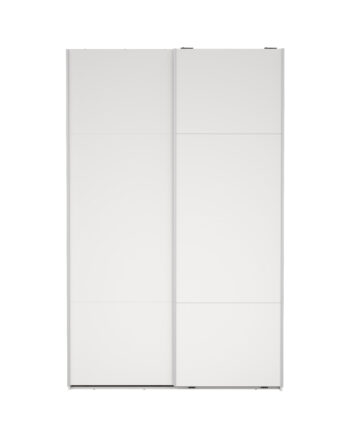 Tvilum Bergamo Garderobeskab       Skydelåger    Bøjlestænger    Hylder 140x220cm Hvid Træ