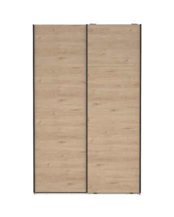 Tvilum Bergamo Garderobeskab       Skydelåger    Bøjlestænger    Hylder 140x220cm Jackson Hickory Træ