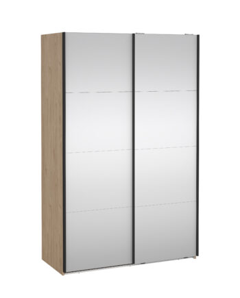 Tvilum Bergamo Garderobeskab       Spejlskydelåger    Bøjlestænger Og   Hylder 140   220 Cm Jackson Hickory Træ