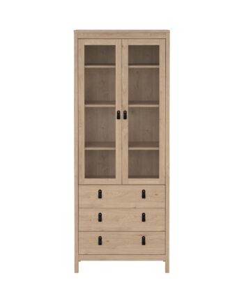 Tvilum Madrid Vitrineskab       Glaslåger    Hylder Og   Skuffer Jackson Hickory Træ