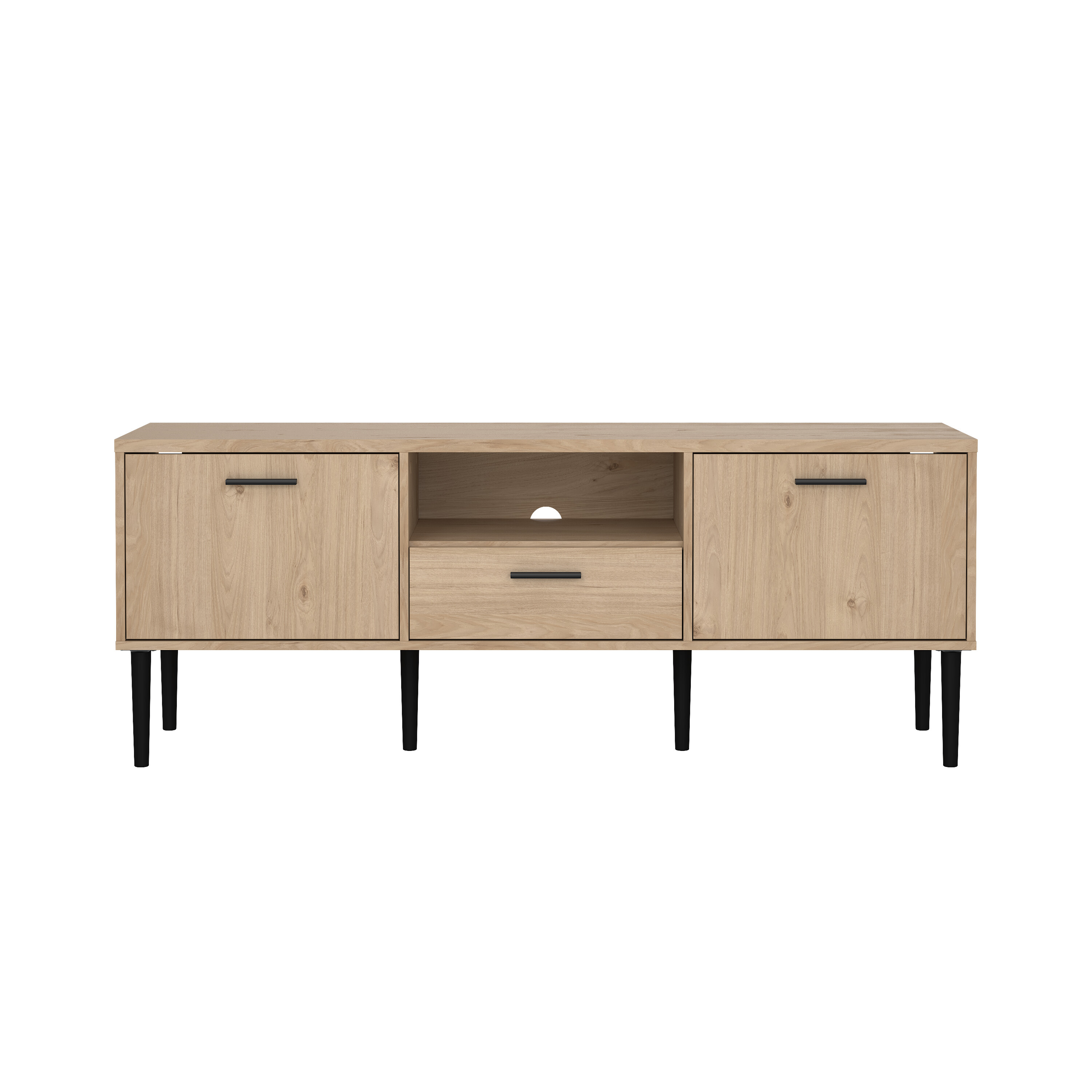 Tvilum Media Tv-bord       Låger    Rum    Hylder    Skuffe Jackson Hickory Folie  147 5x39