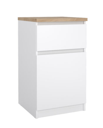 Tvilum Naia Natbord       Låge Og   Skuffe Hvid Højglans Og Jackson Hickory Træ  40 4x40