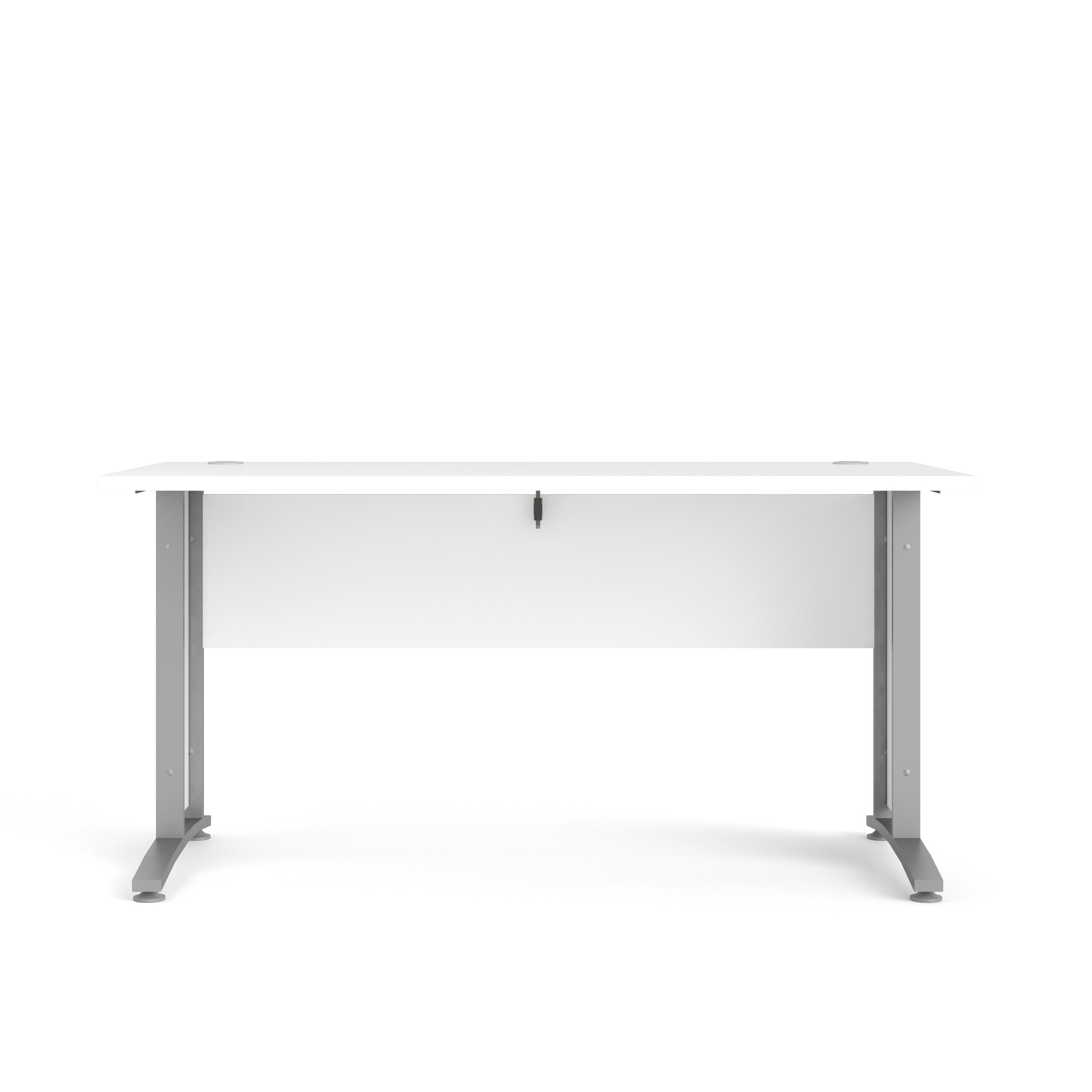 Tvilum Prima Skrivebord Hvid Træ Og Sølvgrå Stål 150x80