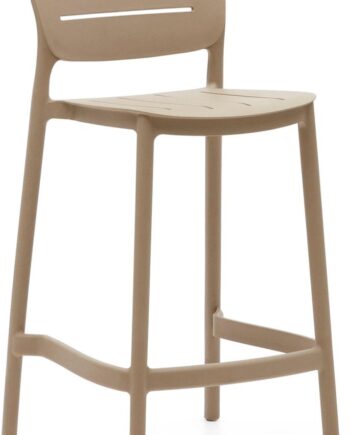 Udendørs Barstol Kave Home Morella Stabelbar Genanvendeligt Uv-bestandigt Plast Beige