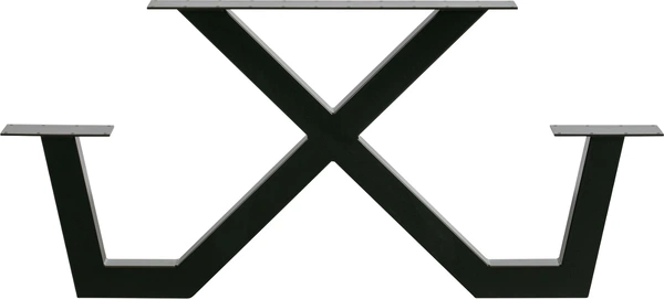 Udendørs Bordstel Woood Tablo Sort Stål Understel Til Picnicbord H70ã B13ã L142 Cm
