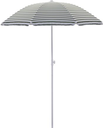 Udendørs Fritstående Parasol Og Haveparasol House Doctor Oktogon ø180 Cm Grøn Hvidstribet