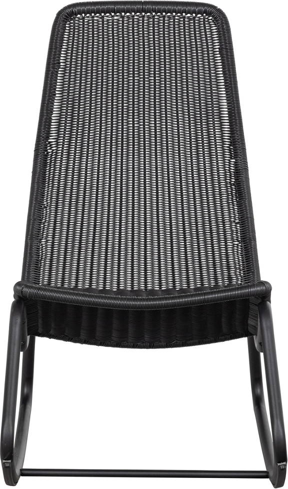 Udendørs Gyngestol Woood Tom Med Sort Rattan Og Metalramme   Vandtæt   Robust H97xb51xd95 Cm
