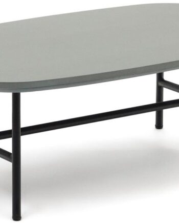 Udendørs Lounge- Og Sofabord Kave Home Bramant  Sort Stål Og Cementfiber  100x60 Cm