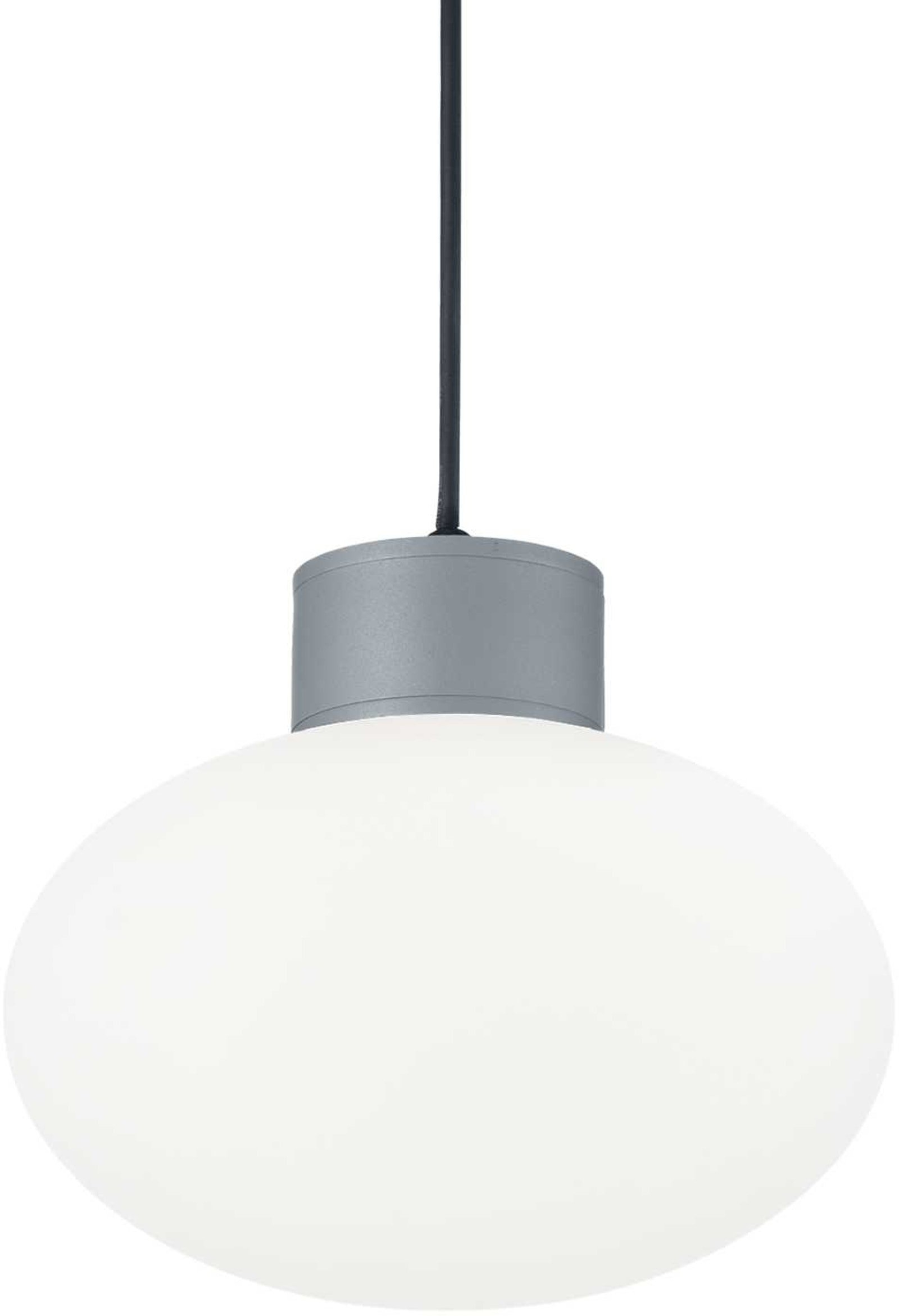 Udendørs Pendel Lampe Ideal Lux Clio ø90 H120-1005 Mm Justerbar Grå Ip44 E27