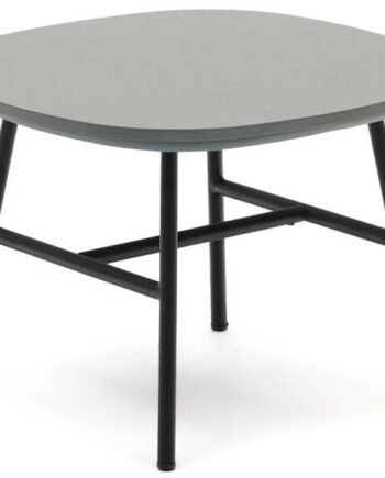 Udendørs Sidebord Kave Home Bramant   Sort Med Robust Stålbase Og Cementfiber Bordplade