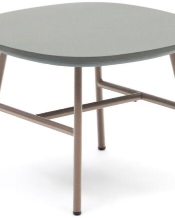 Udendørs Sidebord Kave Home Bramant Lilla   Cementfiber Og Stål 60x60x43 Cm