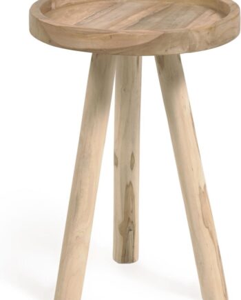 Udendørs Sidebord Kave Home Glenda Massivt Teak Natur 35x35x50 Cm Rustik Kolonial