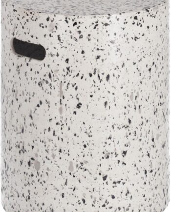 Udendørs Sidebord Kave Home Jenell Hvid Terrazzo 35x35 Cm H46 Cm