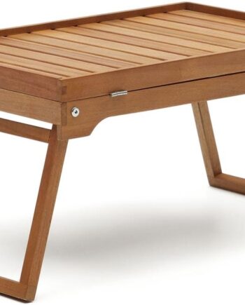 Udendørs Sidebord Kave Home Mani Foldbart Massiv Akacietræ Natur 65x34x29 Cm