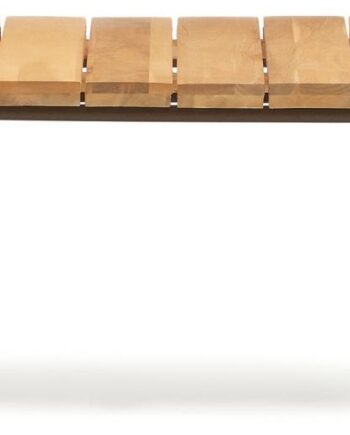 Udendørs Sidebord Kave Home Salguer Galvaniseret Stål Og Fsc-certificeret Akacietræ 100x50x42 Cm