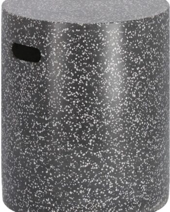 Udendørs Sidebord Skammel Kave Home Jenell   Sort Cement H46   B35   D35 Cm