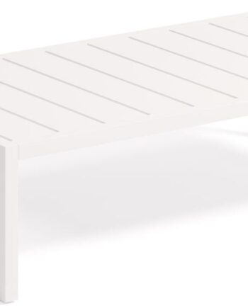 Udendørs Sofabord Kave Home Comova Moderne Nordisk Hvidt Pulverlakeret Aluminium 114x60 Cm