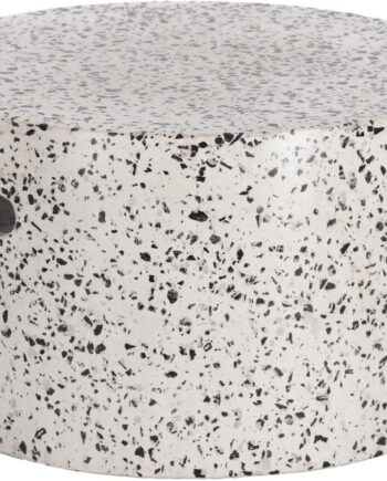 Udendørs Sofabord Kave Home Jenell   Cement Med Hvid Terrazzo Finish 52x52x30 Cm