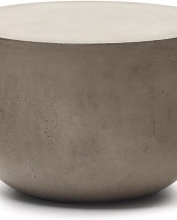 Udendørs Sofabord   Sidebord Kave Home Garbet Grå Cement ø60 H40 Cm