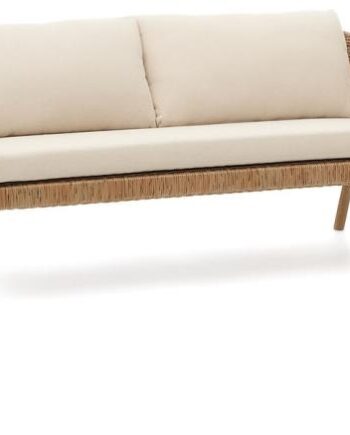 Udendørs Sofasæt Kave Home Pola Natur   Fsc Certificeret Eukalyptustræ Og Polyrattan