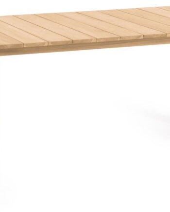 Udendørs Spise- Og Havebord Kave Home Victoire Massivt Teak 110x240 Cm Rustik ældret Finish