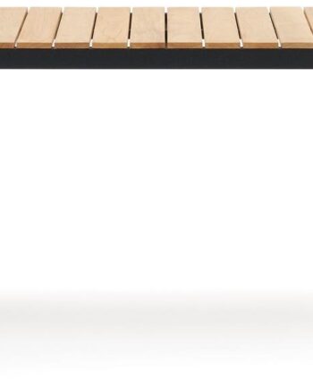 Udendørs Spisebord Kave Home Bona  -personers Aluminium   Teak 163x90 Cm Sort Natur